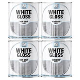 4X White Gloss Non-Drip Paint 300ml Tin Paint